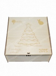 Новогодняя коробка из дерева 11